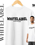 Singapore model wearing white 280GSM oversized cotton streetwear unisex t-shirt with TWL thewhitelabel print