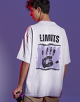 LIMITS 300GSM Oversized Tee ( White ) – Push Beyond Boundaries with Ultimate Comfort and Style - TheWhiteLabel