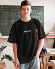 Oversized MUTE Button 01 - 300GSM Design Printed TheWhiteLabel White and Beige T-shirt 100% Cotton - TheWhiteLabel