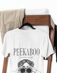 Oversized PEEKABOO 300GSM Design Printed TheWhiteLabel White and Black T-shirt 100% Cotton - TheWhiteLabel