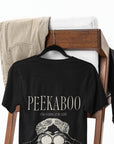 Oversized PEEKABOO 300GSM Design Printed TheWhiteLabel White and Black T-shirt 100% Cotton - TheWhiteLabel