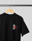 JP01 – TheWhiteLabel 300GSM Yoru Neko Oversized Graphic T-Shirt – Black Cat Eating Ramen Japanese Streetwear Tee