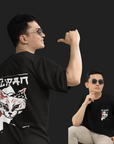 THEWHITELABEL SG02 Honshu Logo 300Gsm Oversize Unisex T-shirt in Black and White Color - TheWhiteLabel
