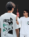 THEWHITELABEL SG02 Honshu Logo 300Gsm Oversize Unisex T-shirt in Black and White Color - TheWhiteLabel