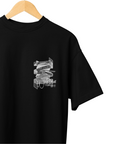 THEWHITELABEL SG03 Japanese Cat Logo 300Gsm Oversize Unisex T-shirt in Black and White Color - TheWhiteLabel