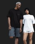 THEWHITELABEL CS02 Timeless Logo 300Gsm Oversize Unisex T-shirt in Black and White Color - TheWhiteLabel