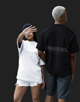 THEWHITELABEL CS02 Timeless Logo 300Gsm Oversize Unisex T-shirt in Black and White Color - TheWhiteLabel