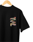 THEWHITELABEL SG20 DIMSUM Logo 300Gsm Oversize Unisex T-shirt in Black and White Color
