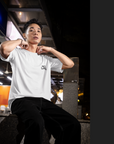 THEWHITELABEL CS03 RUGGED TBYC Logo 300Gsm Oversize Unisex T-shirt in Black and White Color