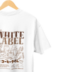 THEWHITELABEL CS04 Coffee Poster Logo 300Gsm Oversize Unisex T-shirt in Black and White Color