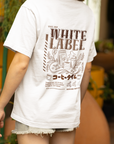 THEWHITELABEL CS04 Coffee Poster Logo 300Gsm Oversize Unisex T-shirt in Black and White Color