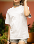 THEWHITELABEL CS04 Coffee Poster Logo 300Gsm Oversize Unisex T-shirt in Black and White Color