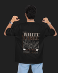 THEWHITELABEL CS04 Coffee Poster Logo 300Gsm Oversize Unisex T-shirt in Black and White Color