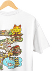 THEWHITELABEL SG21 Fortune Cat Island 300Gsm Oversize Unisex T-shirt in Black and White Color - TheWhiteLabel