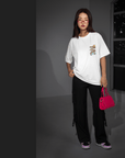 THEWHITELABEL SG21 Fortune Cat Island 300Gsm Oversize Unisex T-shirt in Black and White Color - TheWhiteLabel