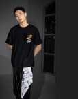 THEWHITELABEL SG21 Fortune Cat Island 300Gsm Oversize Unisex T-shirt in Black and White Color - TheWhiteLabel