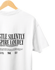 THEWHITELABEL CS05 Hustle in silence 300Gsm Oversize Unisex T-shirt in Black and White Color - TheWhiteLabel