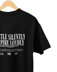 THEWHITELABEL CS05 Hustle in silence 300Gsm Oversize Unisex T-shirt in Black and White Color - TheWhiteLabel