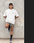 THEWHITELABEL CS05 Hustle in silence 300Gsm Oversize Unisex T-shirt in Black and White Color - TheWhiteLabel