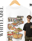 THEWHITELABEL SG22 Panda Express 300Gsm Oversize Unisex T-shirt in Black and White Color