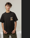 THEWHITELABEL SG22 Panda Express 300Gsm Oversize Unisex T-shirt in Black and White Color