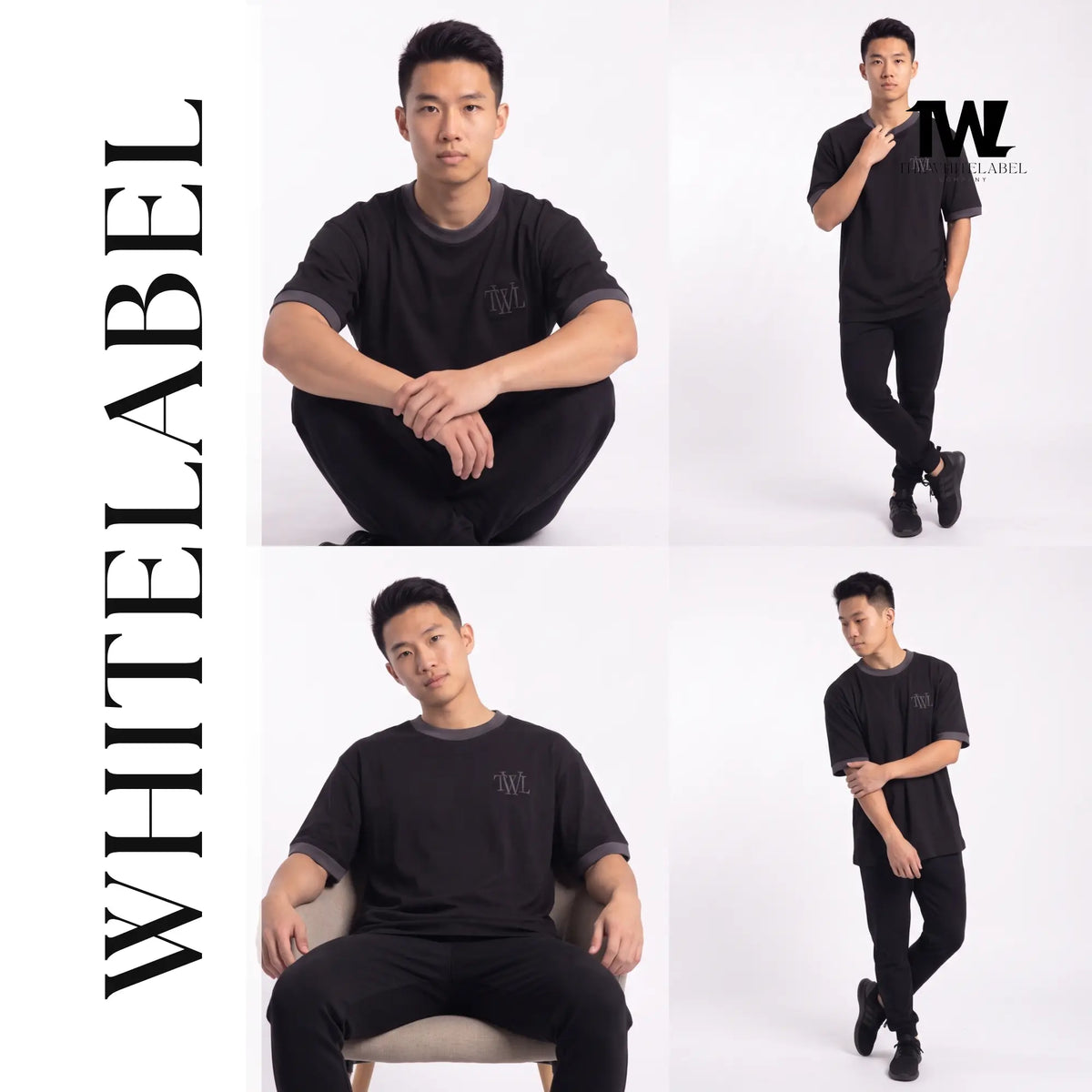 THEWHITELABEL CS18 VANTA RIBBED 300GSM Oversize Unisex T-shirt in 4 colours THEWHITELABEL