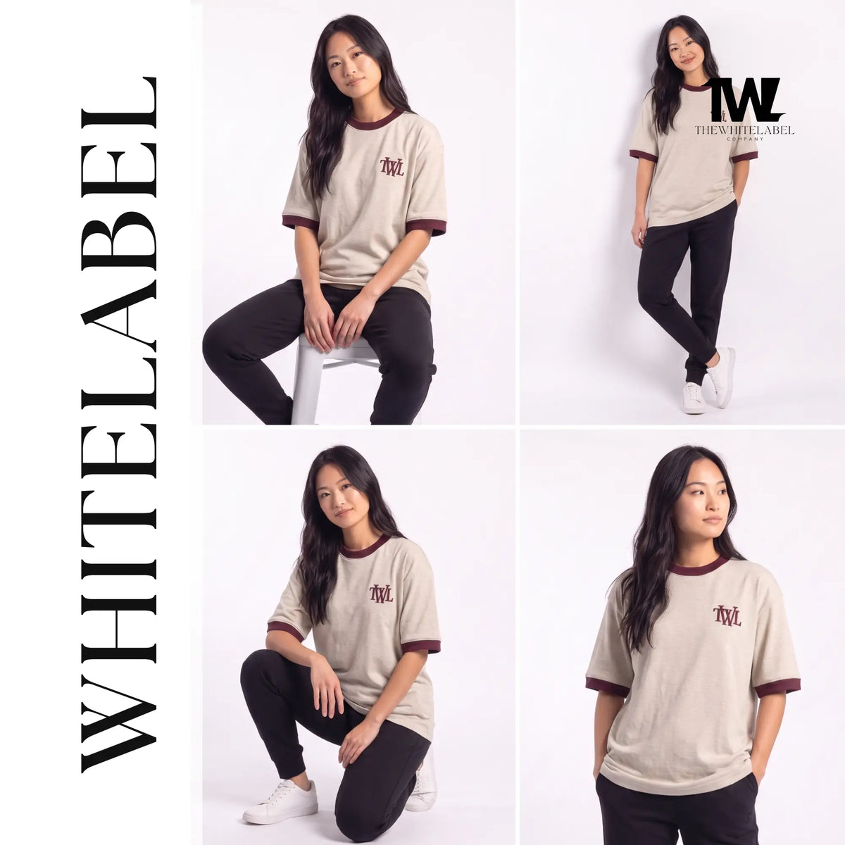 THEWHITELABEL CS18 VANTA RIBBED 300GSM Oversize Unisex T-shirt in 4 colours THEWHITELABEL