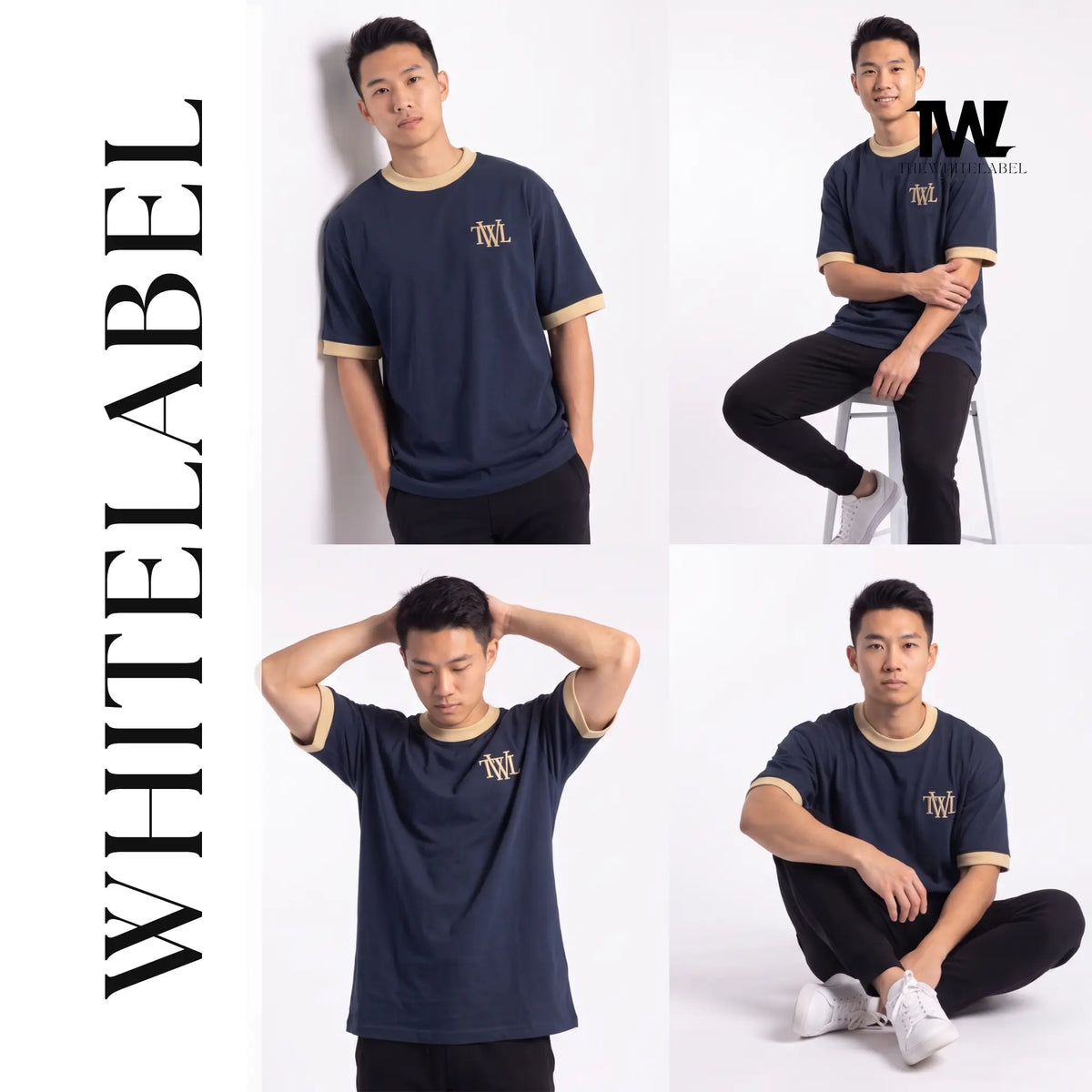 THEWHITELABEL CS18 VANTA RIBBED 300GSM Oversize Unisex T-shirt in 4 colours THEWHITELABEL