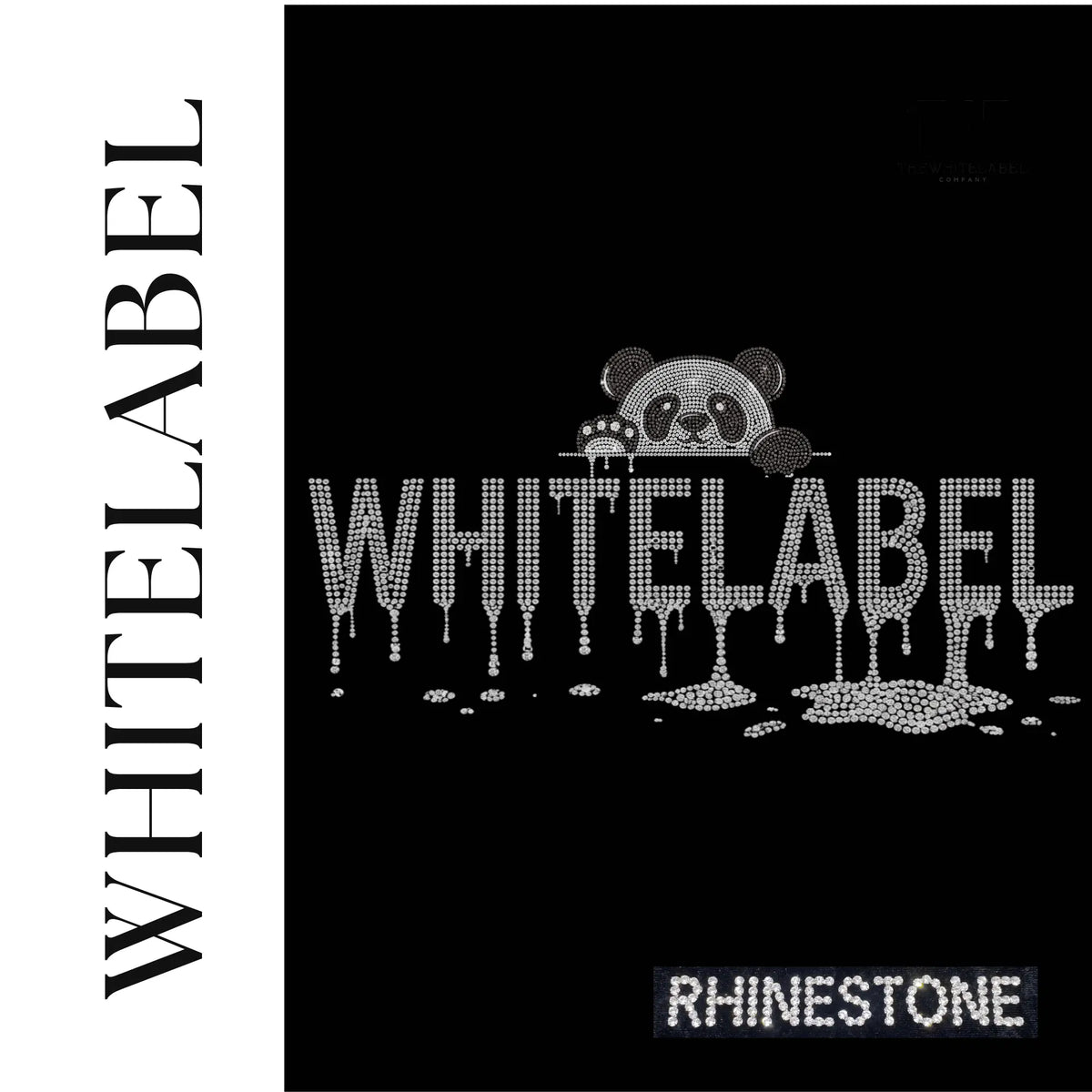 THEWHITELABEL CS21 DRIPPING RHINESTONE 300GSM Oversized Unisex T-Shirt in Black Color THEWHITELABEL