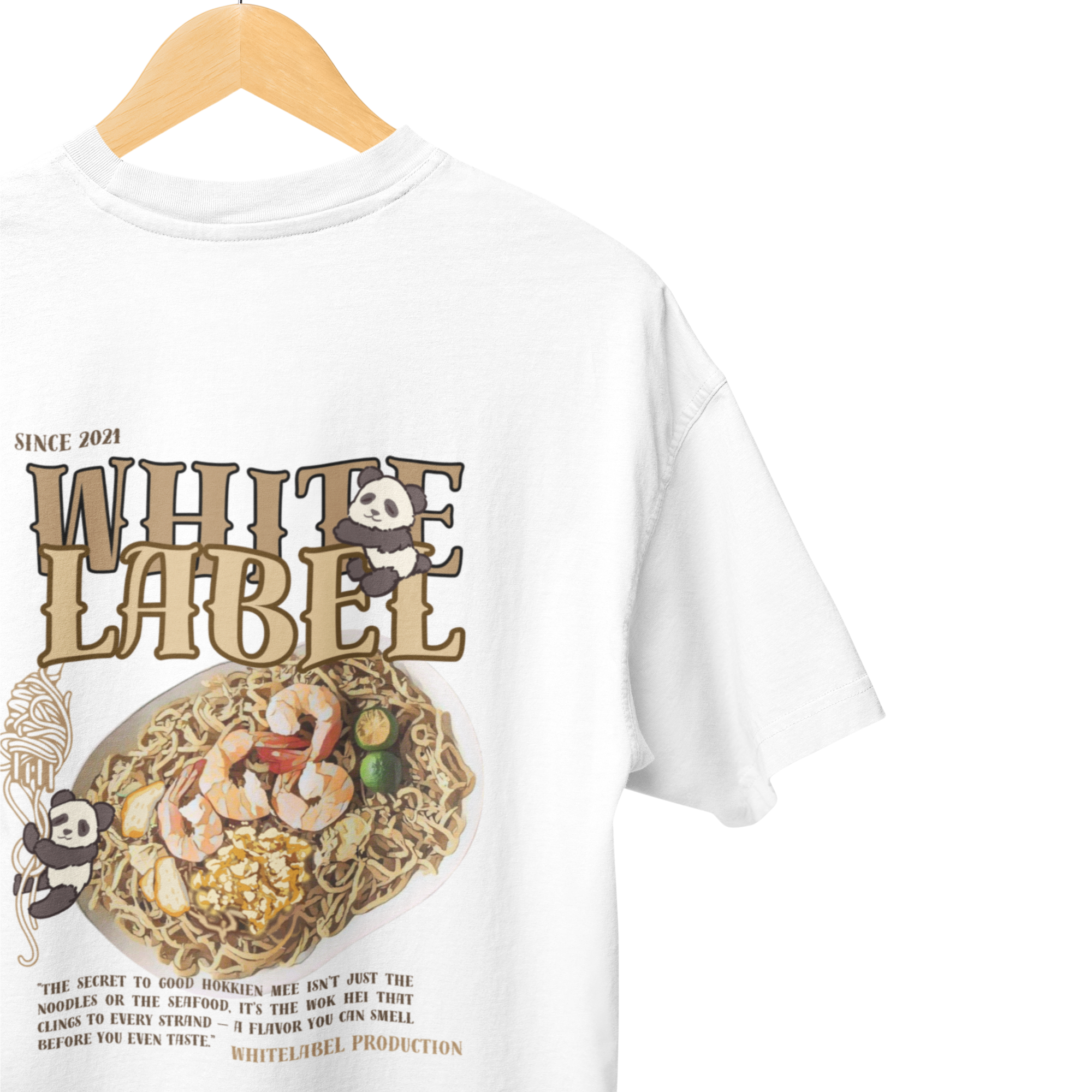 THEWHITELABEL CS07 Hokkien Mee 300Gsm Oversize Unisex T-shirt in Black and White Color - TheWhiteLabel