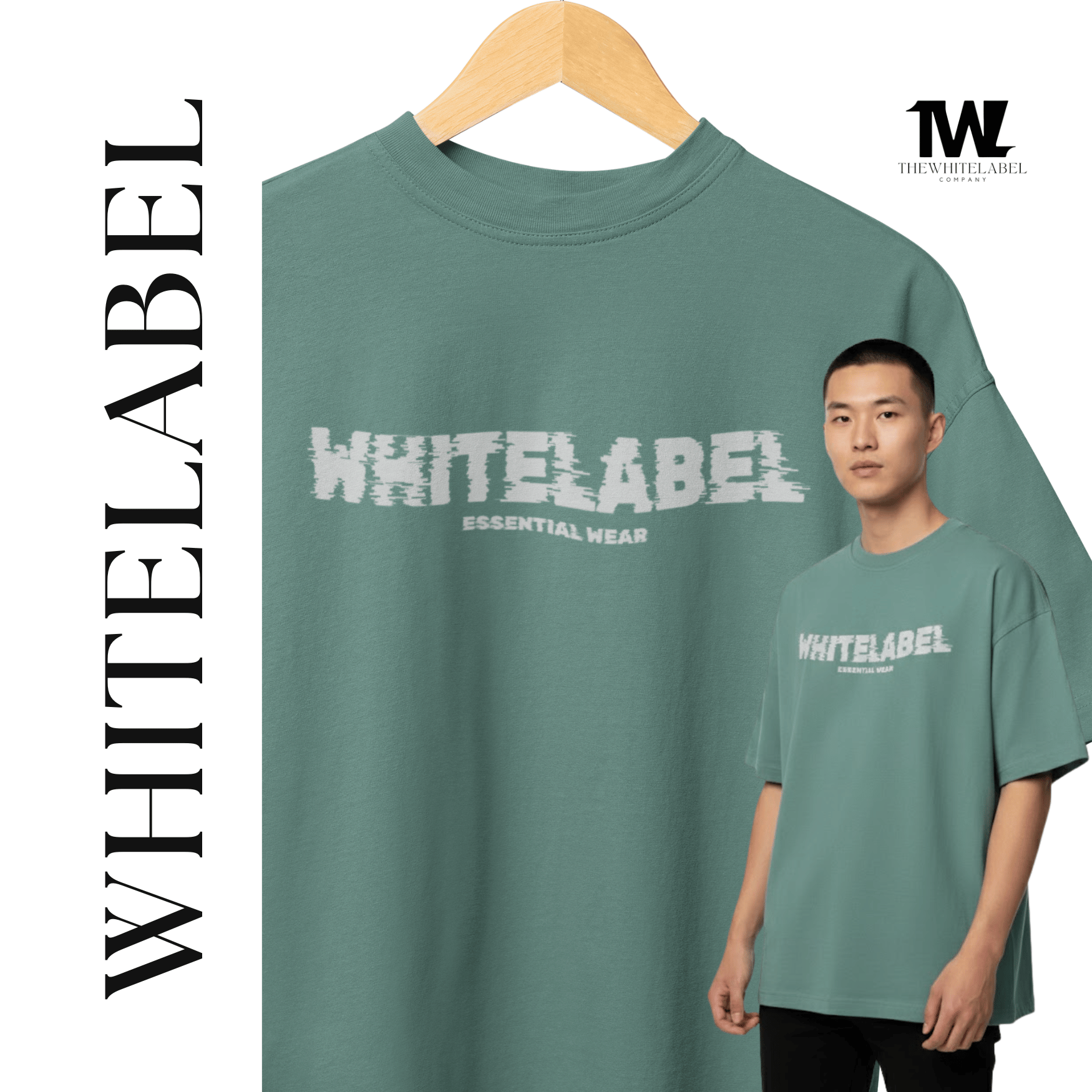 THEWHITELABEL EW01 ESSENTIAL DAILY WEAR 280GSM Oversize Unisex T-shirt in 50 Colors