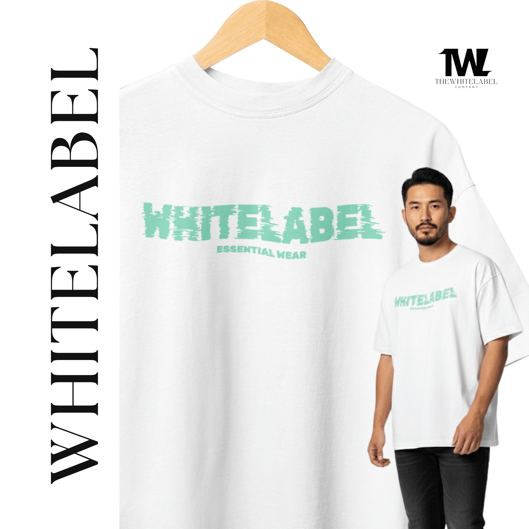 THEWHITELABEL EW01 ESSENTIAL DAILY WEAR 280GSM Oversize Unisex T-shirt in 50 Colors
