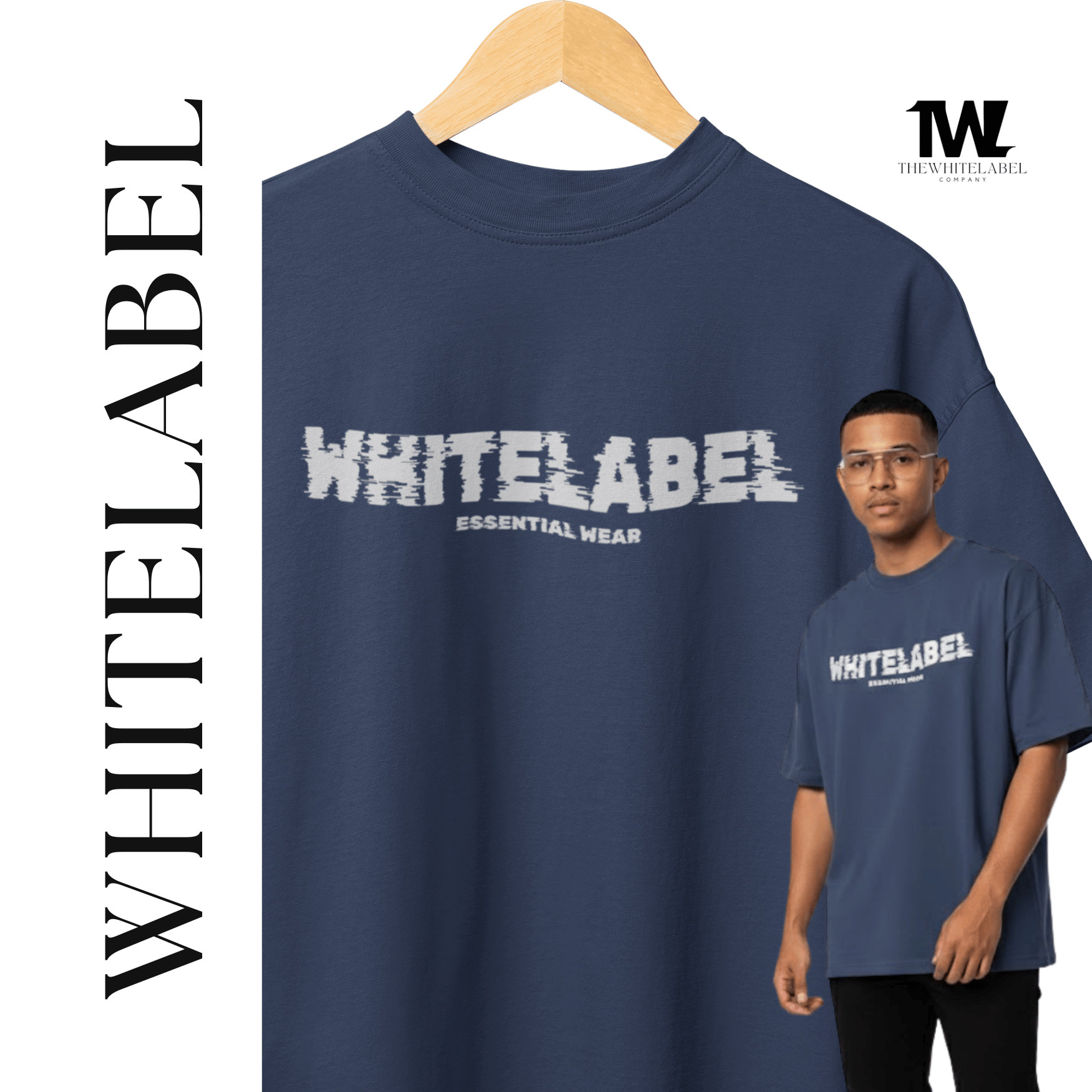 THEWHITELABEL EW01 ESSENTIAL DAILY WEAR 280GSM Oversize Unisex T-shirt in 50 Colors