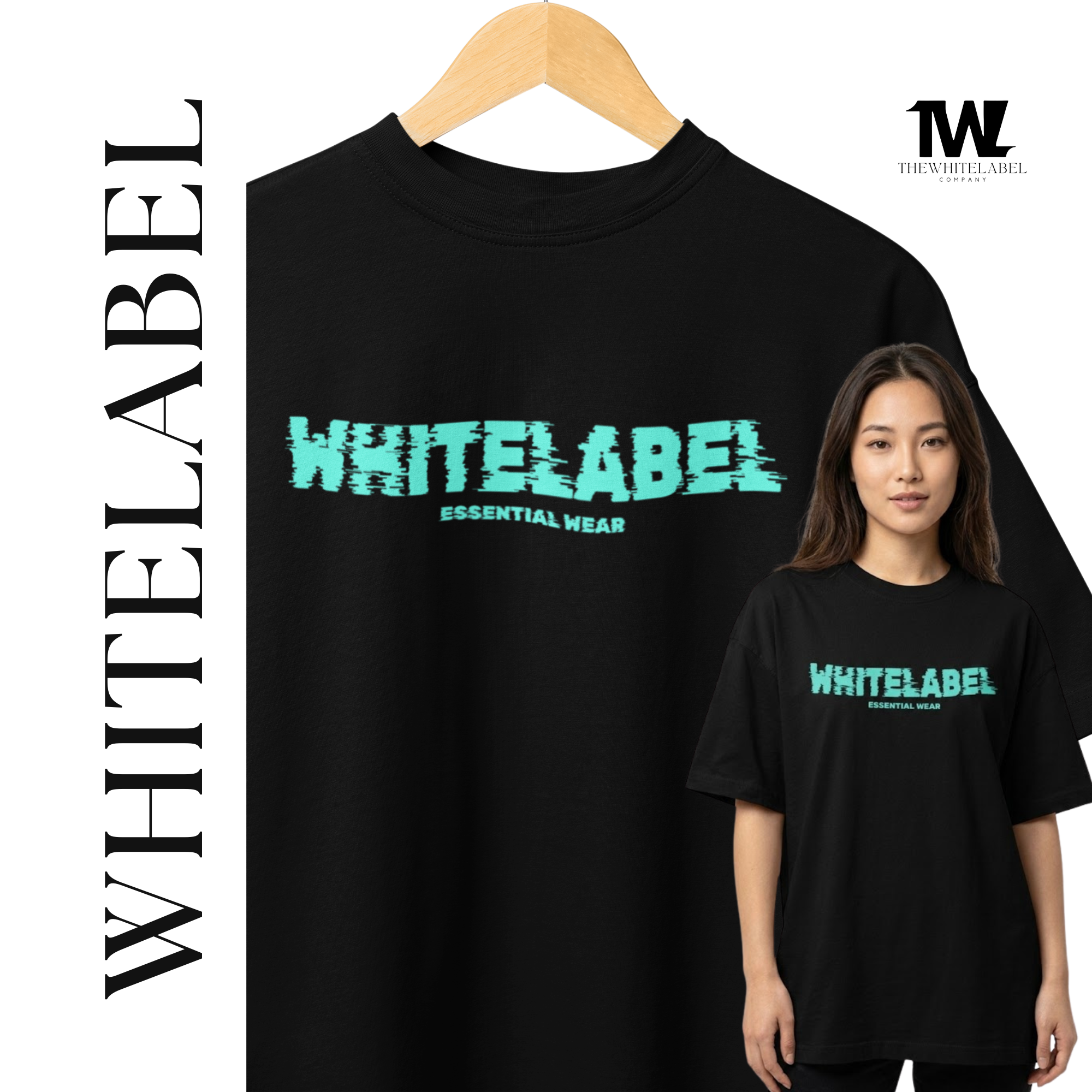 THEWHITELABEL EW01 ESSENTIAL DAILY WEAR 280GSM Oversize Unisex T-shirt in 50 Colors - TheWhiteLabel