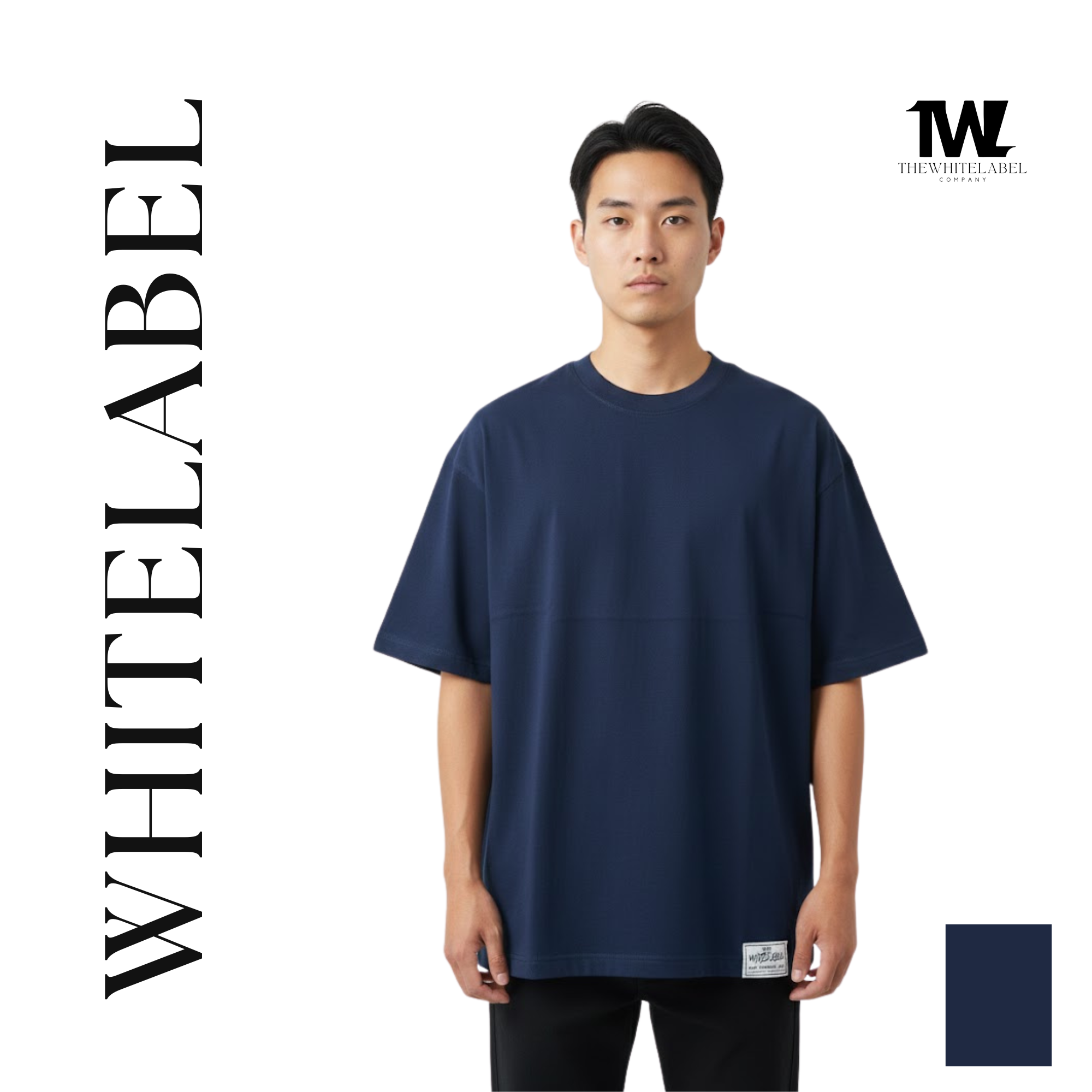BW01 - TheWhiteLabel 300GSM Premium Plain Oversized Classic-Thick T-shirt 100% Cotton Premium Quality - TheWhiteLabel