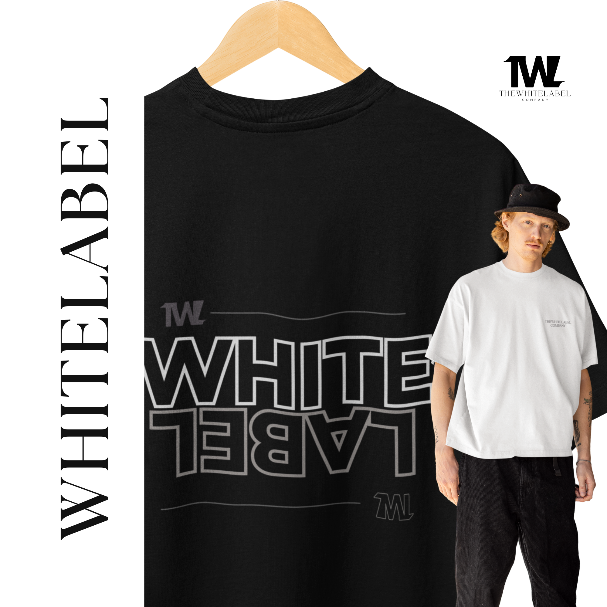 300GSM heavyweight cotton classic oversized t-shirt unisex design by The White Label Singapore