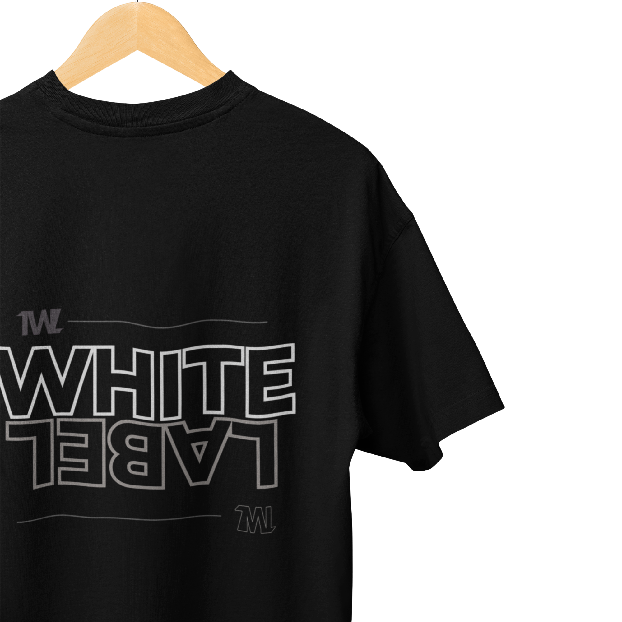 Back View of 300GSM heavyweight cotton classic oversized t-shirt unisex Singapore in Black Colour