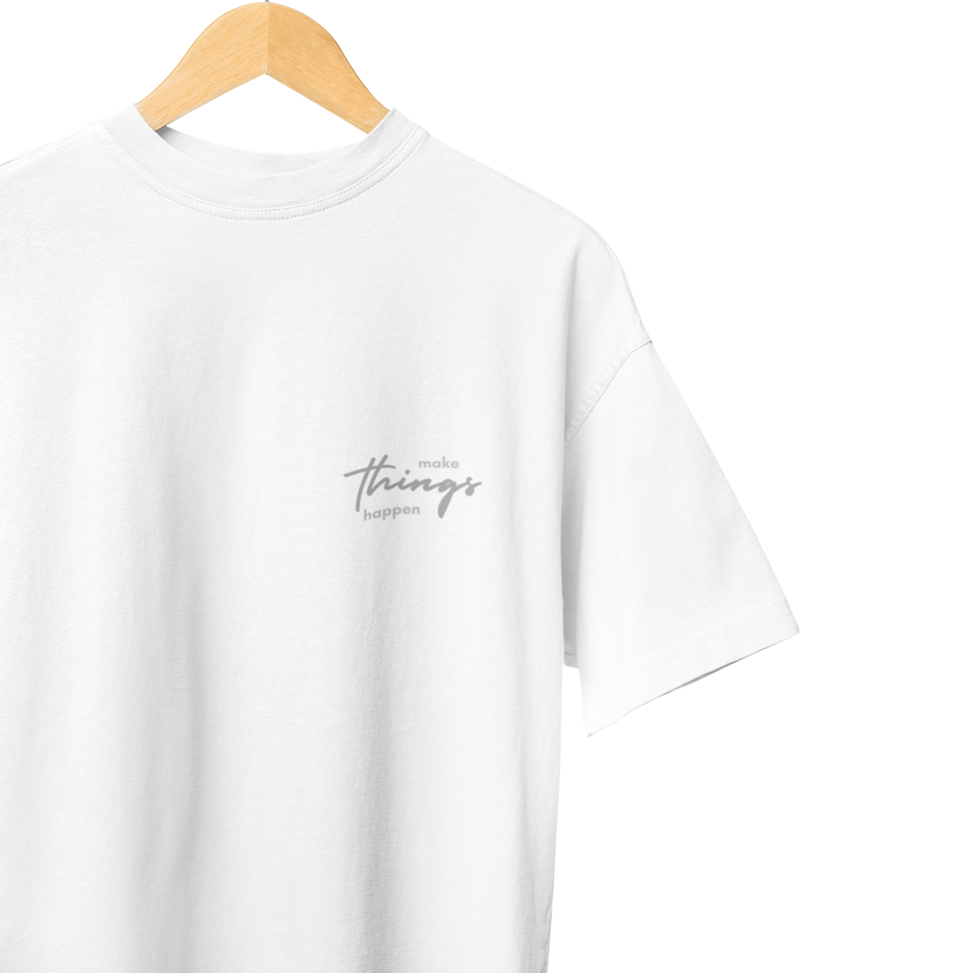 300GSM Oversize Unisex CS02 in White Front View Singapore Brand