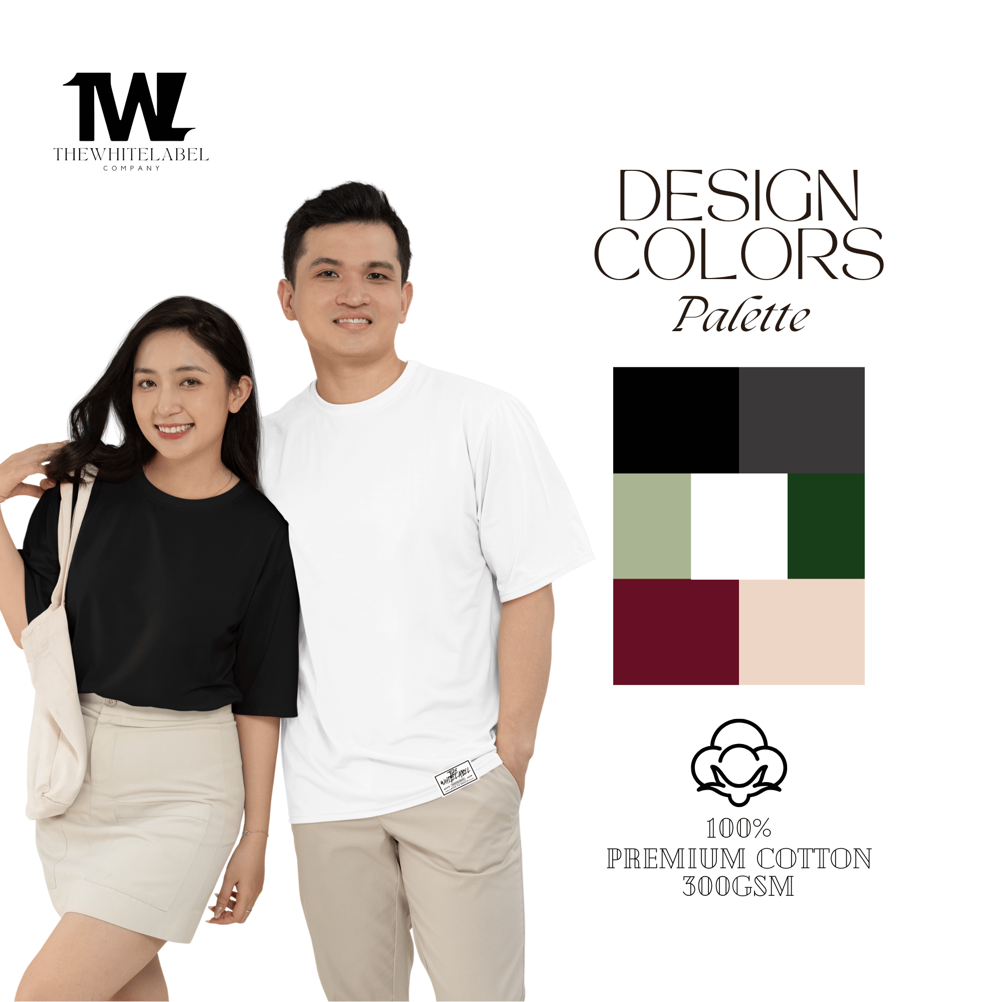 300GSM plain oversized t-shirt 100% cotton unisex design by The White Label Singapore