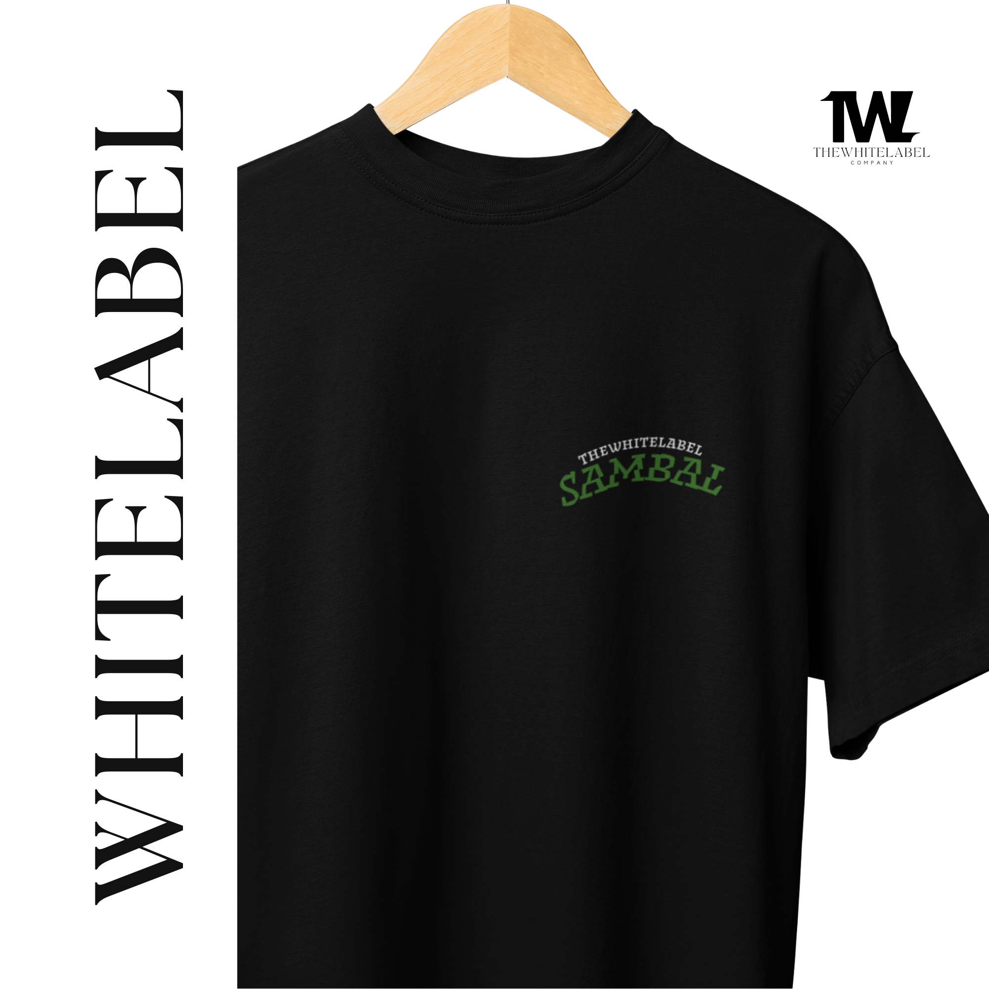 THEWHITELABEL CS11 SAMBAL STINGRAY AND KANGKONG 300Gsm Oversize Unisex T-shirt in Black and Beige Color - TheWhiteLabel