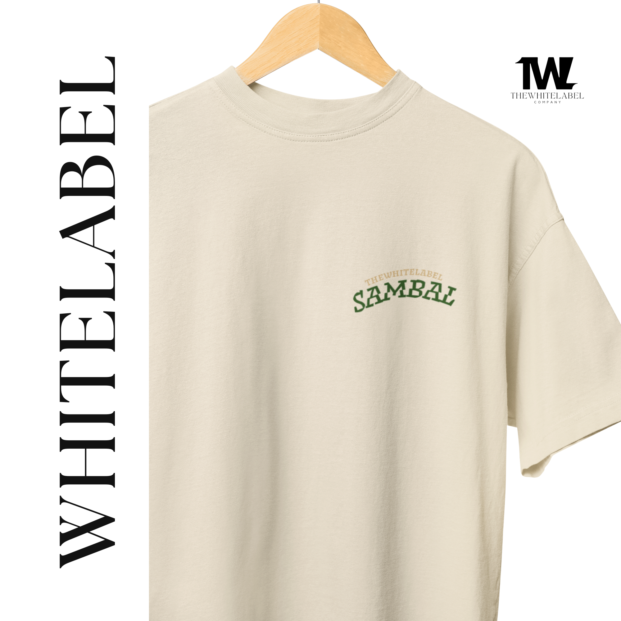 THEWHITELABEL CS11 SAMBAL STINGRAY AND KANGKONG 300Gsm Oversize Unisex T-shirt in Black and Beige Color - TheWhiteLabel
