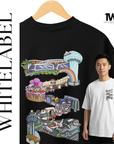 THEWHITELABEL SG07 Changi Airport Logo 300Gsm Oversize Unisex T-shirt in Black and White Color - TheWhiteLabel