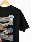 THEWHITELABEL SG07 Changi Airport Logo 300Gsm Oversize Unisex T-shirt in Black and White Color - TheWhiteLabel