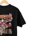 THEWHITELABEL SG23 Game Center 300Gsm Oversize Unisex T-shirt in Black and White Color - TheWhiteLabel