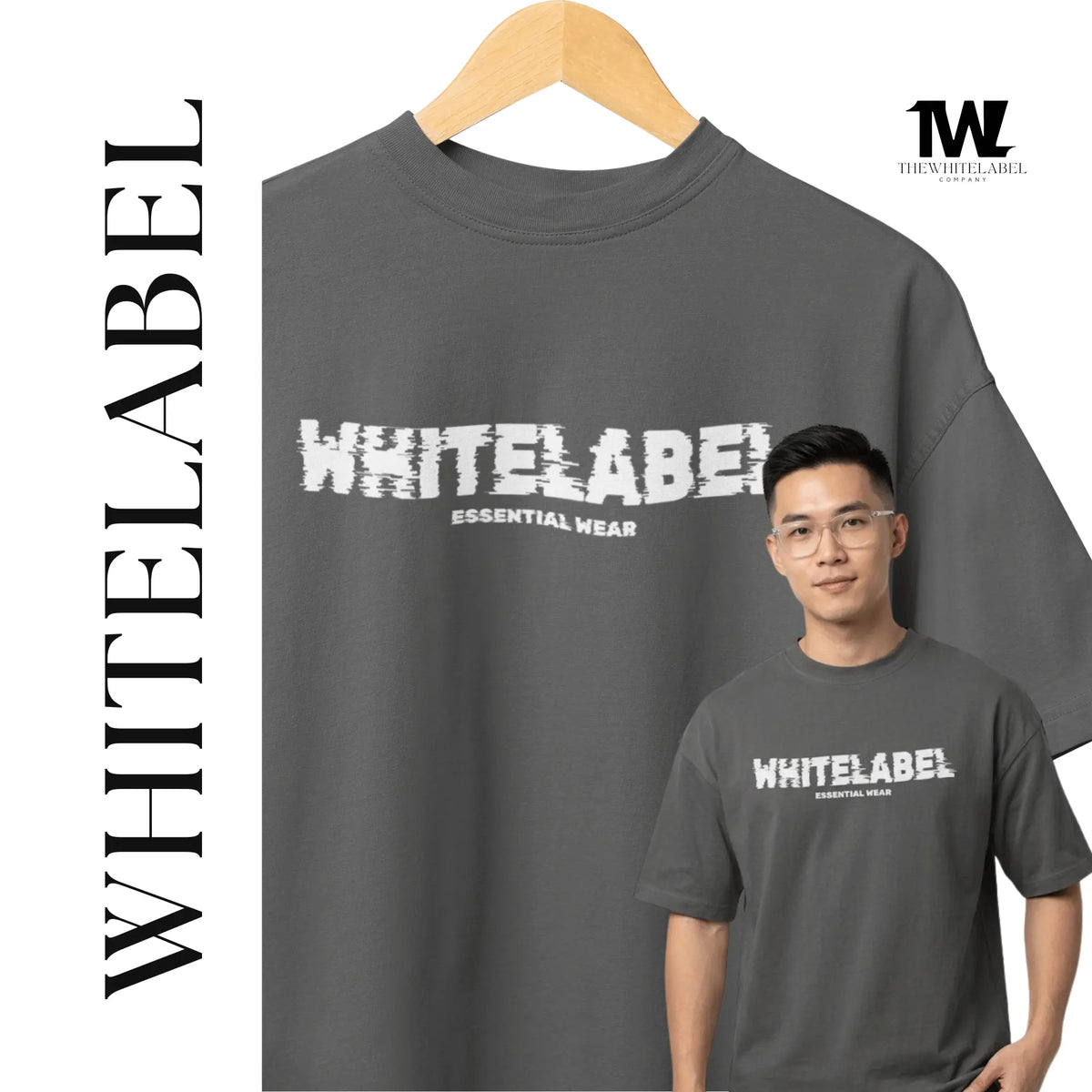 THEWHITELABEL EW001 ESSENTIAL DAILY WEAR 280GSM Oversize Unisex tshirt THEWHITELABEL