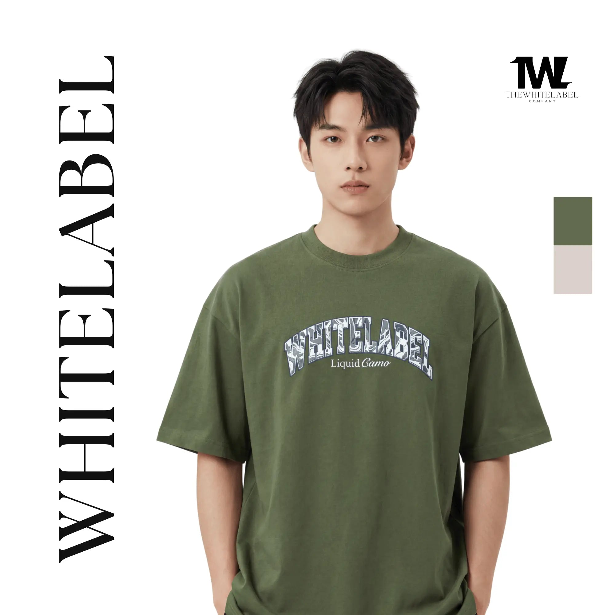 THEWHITELABEL CS13 Liquid Camouflage 300GSM Unisex T-Shirt Camo and Beige - TheWhiteLabel