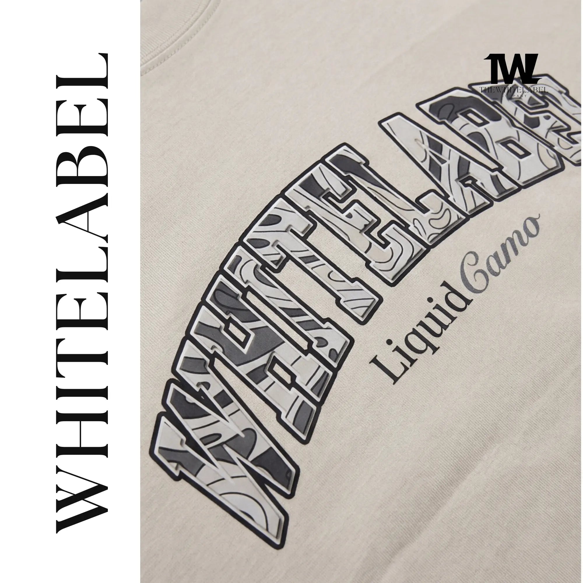 THEWHITELABEL CS13 Liquid Camouflage 300GSM Unisex T-Shirt Camo and Beige - TheWhiteLabel