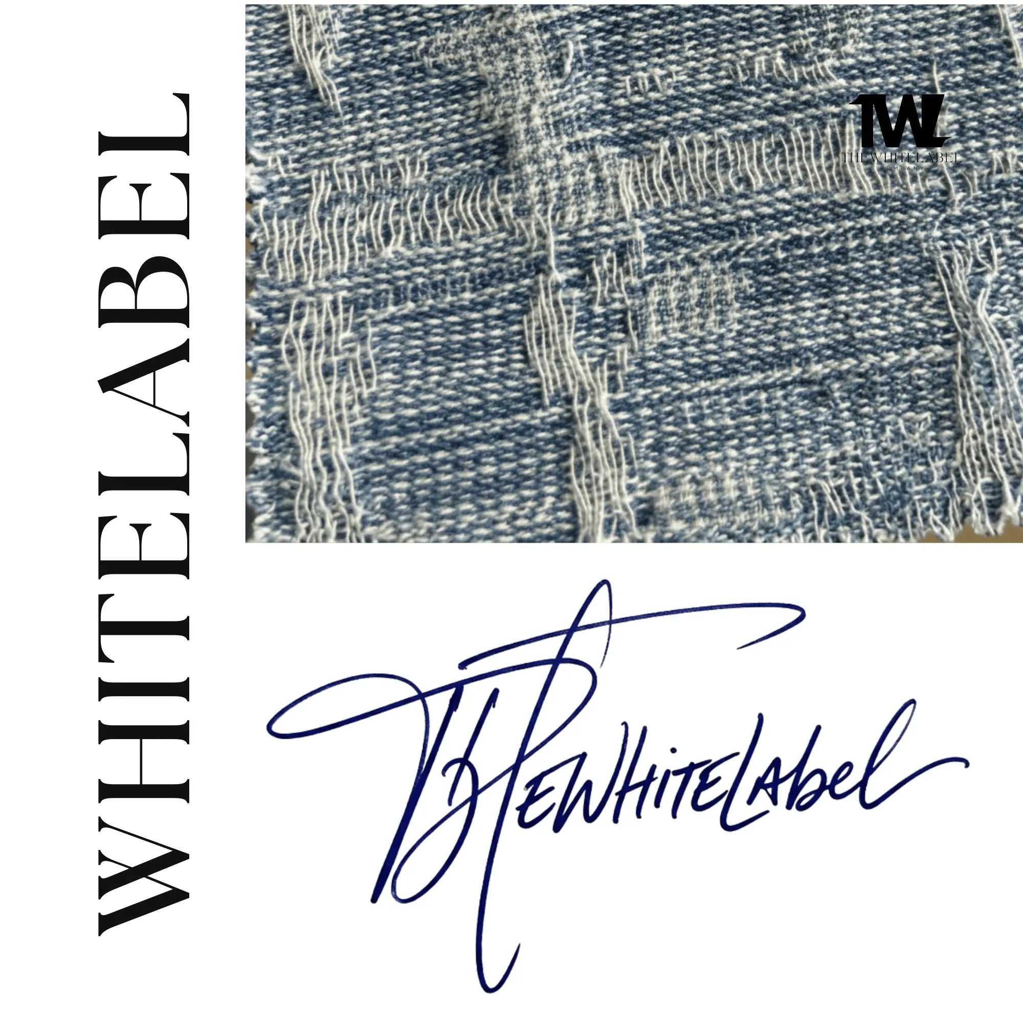 THEWHITELABEL PK02 Denim Pocket Embroidered Oversized Unisex T-Shirt in White Colour