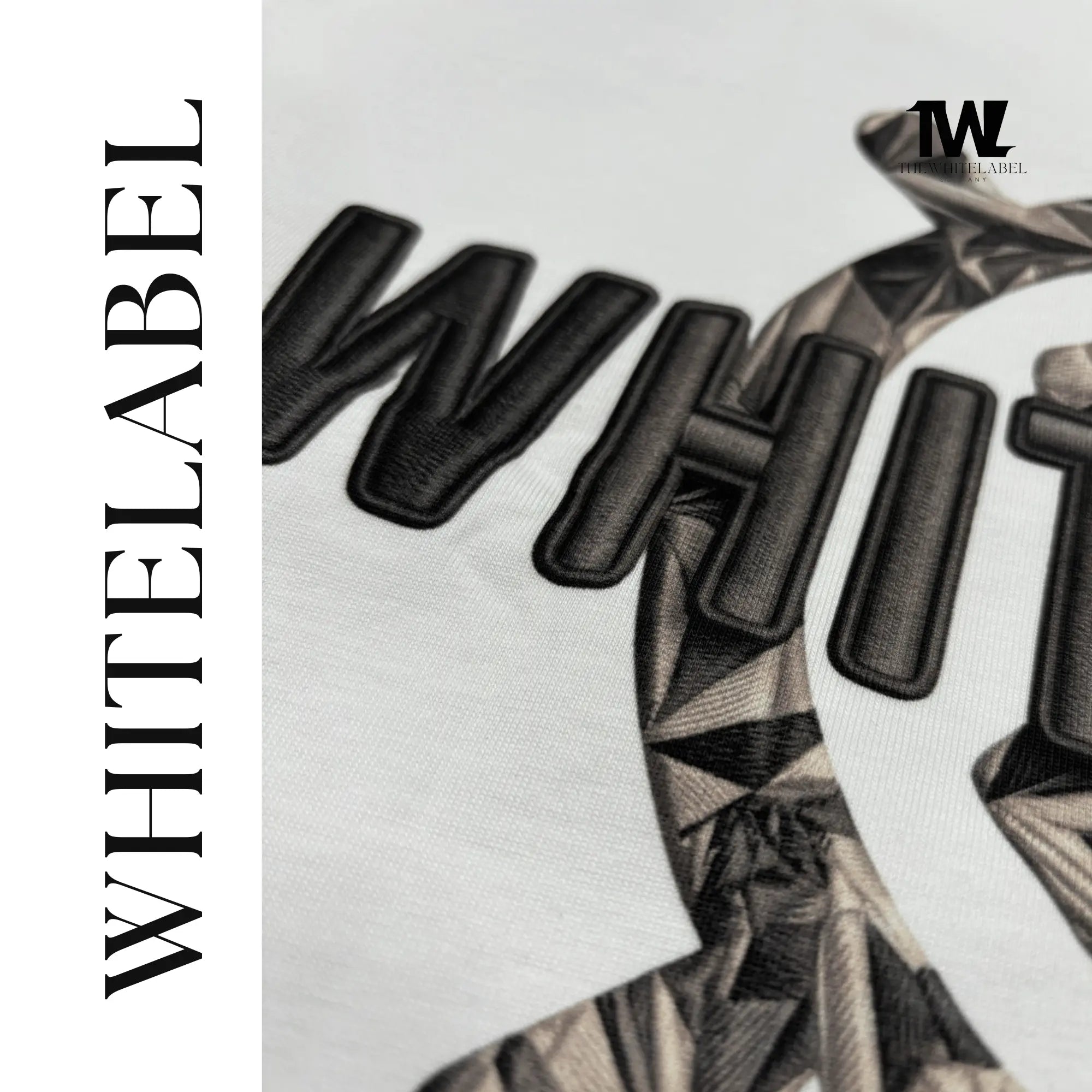 THEWHITELABEL CS12 International MUTE BUTTON 300GSM Unisex T-Shirt Black and White - TheWhiteLabel