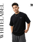 THEWHITELABEL CS01 Classic Member Logo 300Gsm Oversize Unisex T-shirt in Black and White Color - TheWhiteLabel